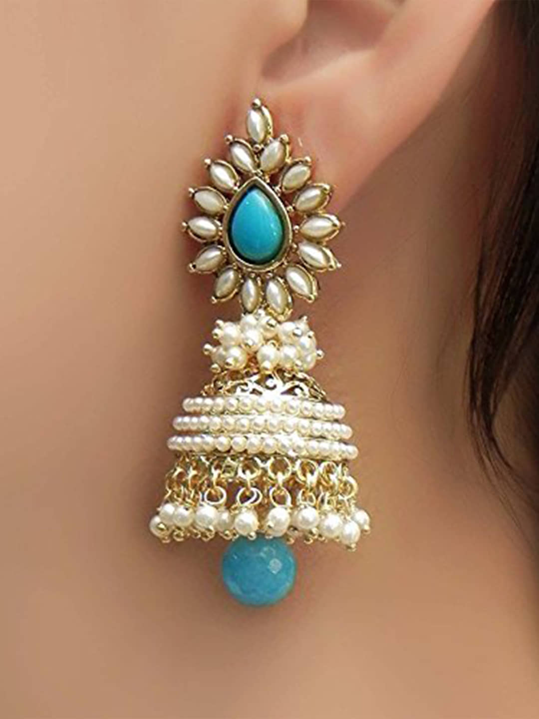 YOUBELLA Golden Jhumki Earrings ( Pack of 1 ) - Earrings | Buy online on ZillyBuy