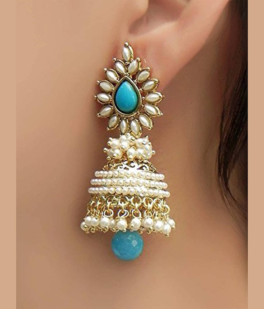 YOUBELLA Golden Jhumki Earrings ( Pack of 1 )