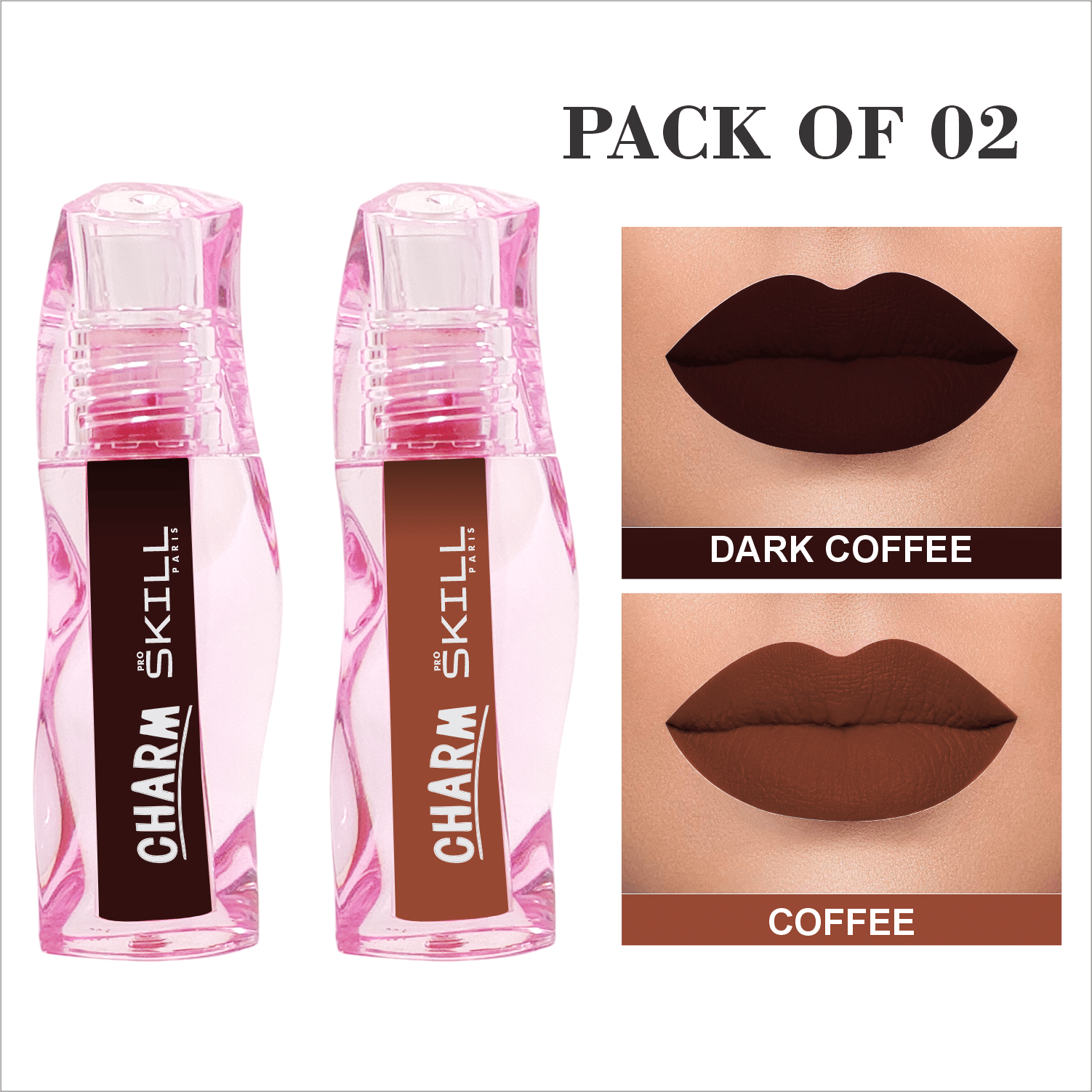     			pro skill paris Brown Matte Waterproof Liquid Lipstick ( Pack of 2 )