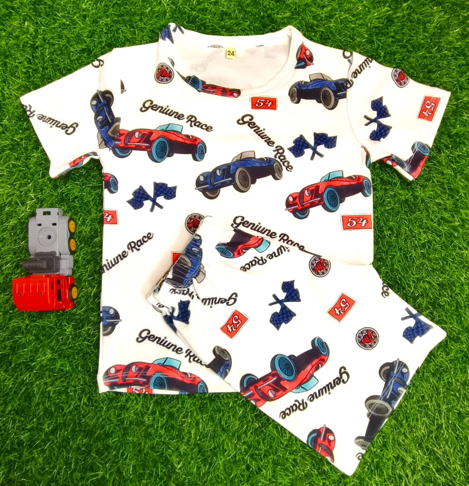 s muktar garments Pack of 1 Baby Boys Cotton Blend T-Shirt & Shorts Set ( Multicolor ) s muktar garments Pack of 1 Baby Boys Cotton Blend T-Shirt & Shorts Set ( Multicolor )