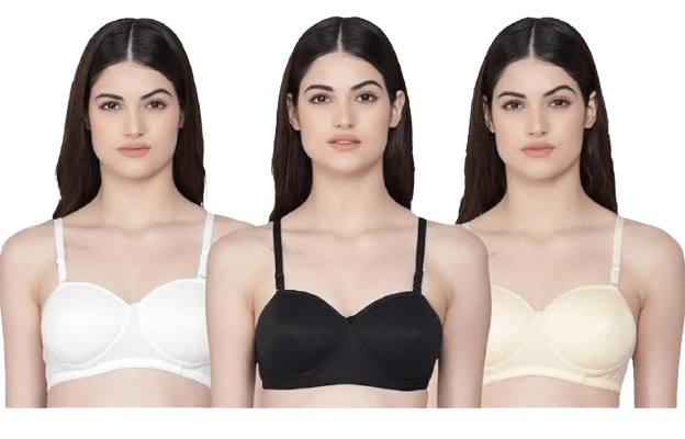     			zqwint Pack of 3 Cotton Blend Lightly Padded Push Up Bra For Women ( Multicolor )