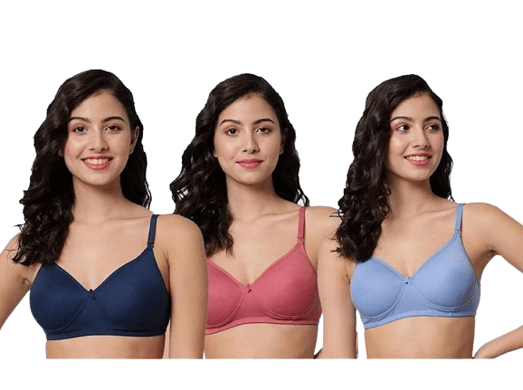     			zqwint Pack of 3 Cotton Blend Lightly Padded Push Up Bra For Women ( Multicolor )