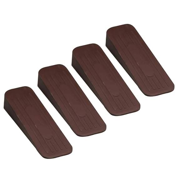     			ALP Heavy Duty Anti|Non Slip Rubber Door Stoppers with Doors Powerful Gripping Work of Any Surface for Home, Offices, Warehouses & Classrooms Door Bottom Sealing 120mm x 37mm x 20mm (Brown, Pack of 4)