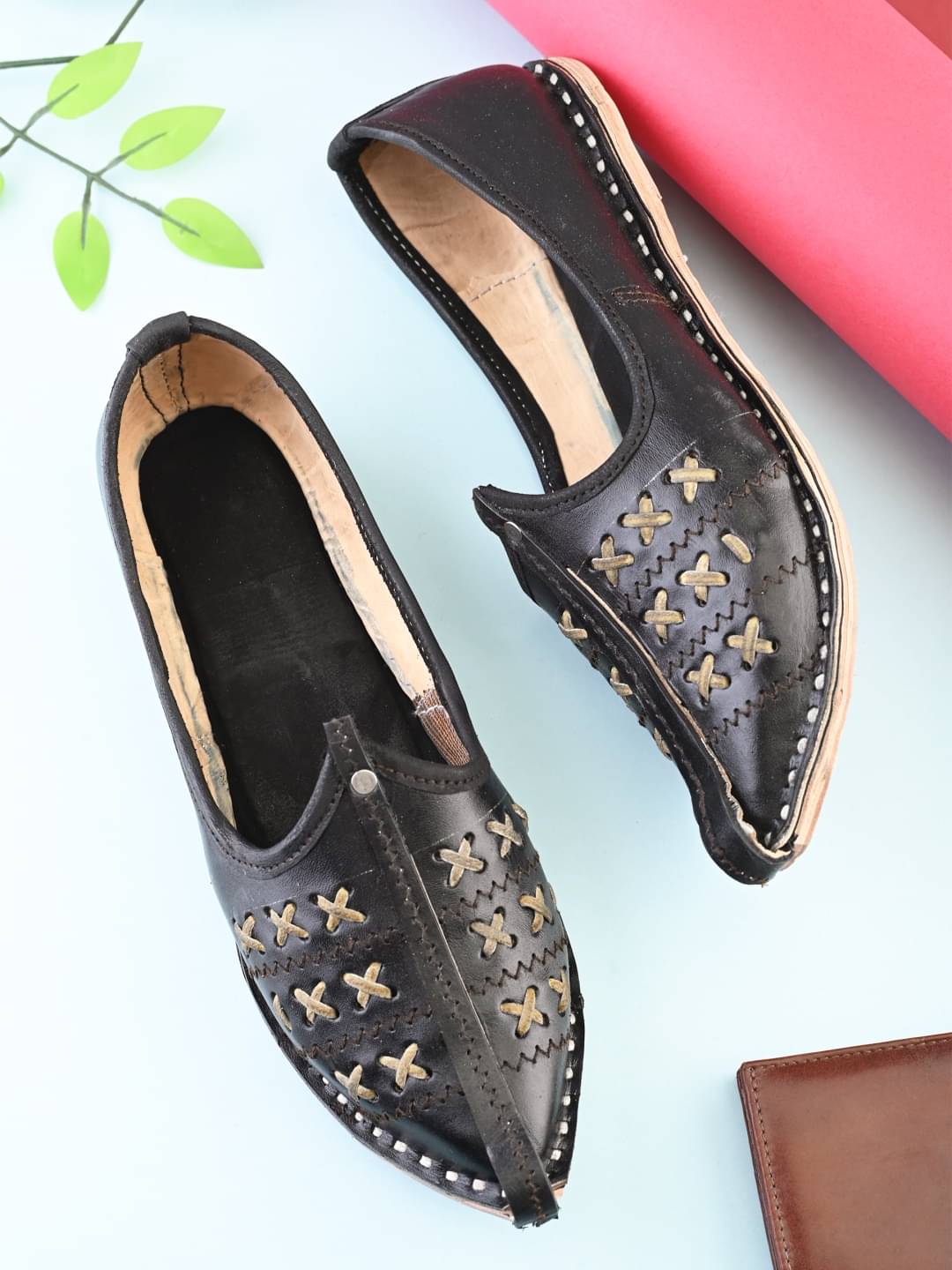     			Anjaneya Creations Black Men's Mojaris