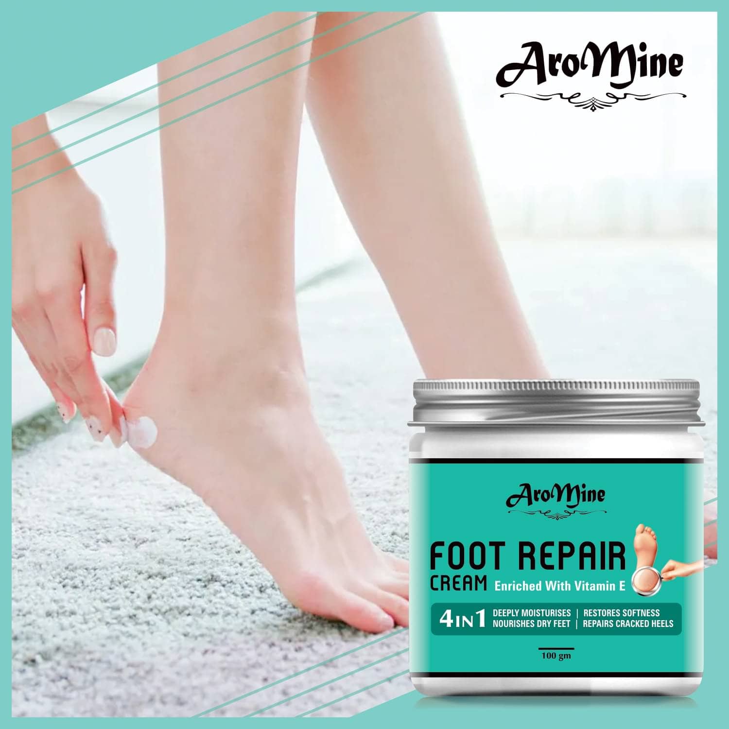 Aromine Cracked Heel Repair Specialist Cream Smooth Feet, Foot Cream ( 100 mL )