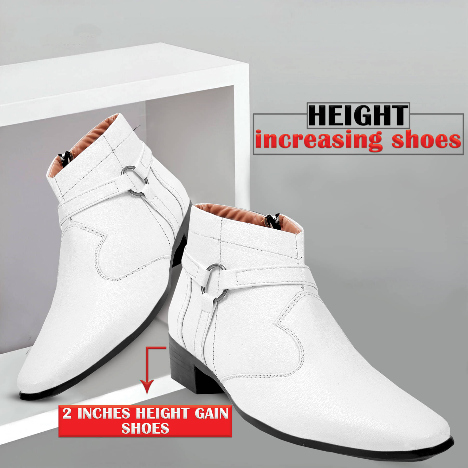     			BXXY White Men's Formal Boots