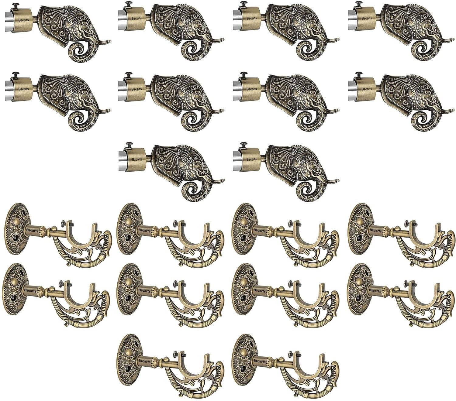 Bzcarts Beige Aluminium Double Rod Bracket ( Pack of 12 ) Bzcarts Beige Aluminium Double Rod Bracket ( Pack of 12 )