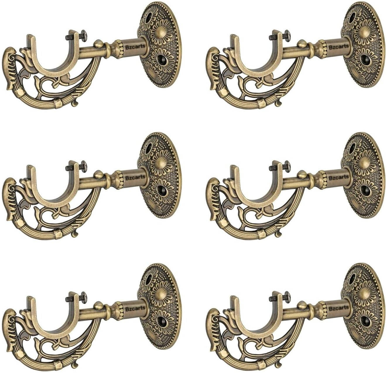     			Bzcarts Beige Aluminium Double Rod Bracket ( Pack of 6 )