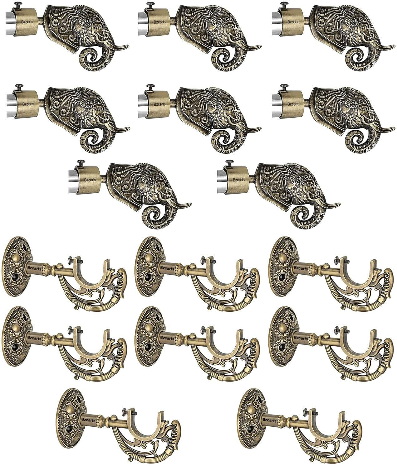 Bzcarts Beige Aluminium Double Rod Bracket ( Pack of 16 ) Bzcarts Beige Aluminium Double Rod Bracket ( Pack of 16 )