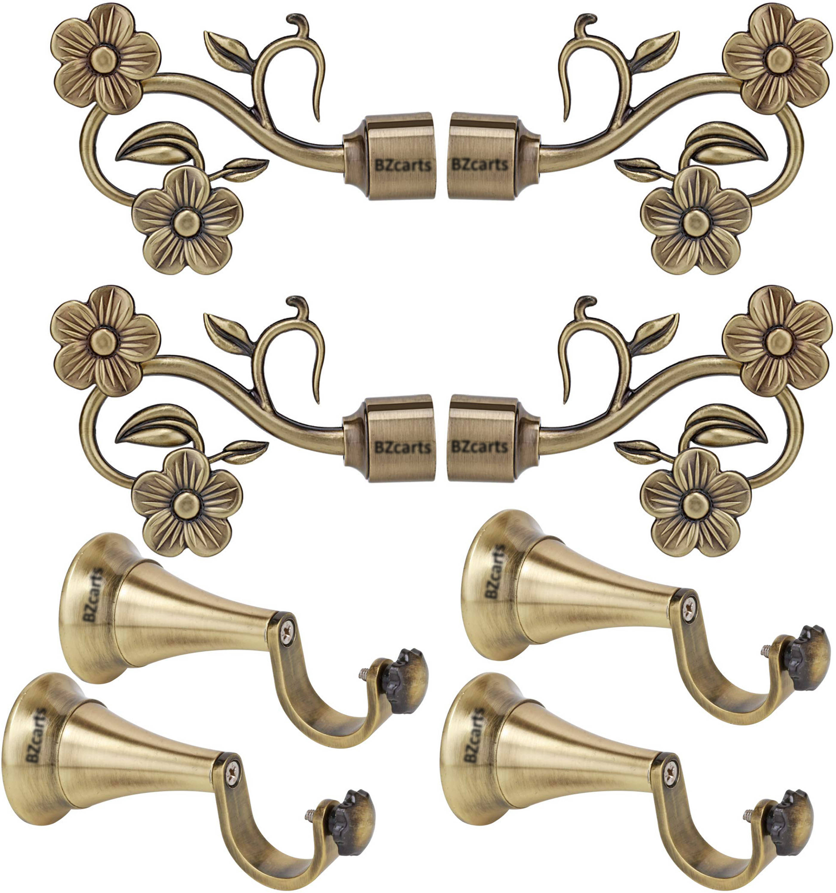    			Bzcarts Beige Aluminium Double Rod Bracket ( Pack of 8 )