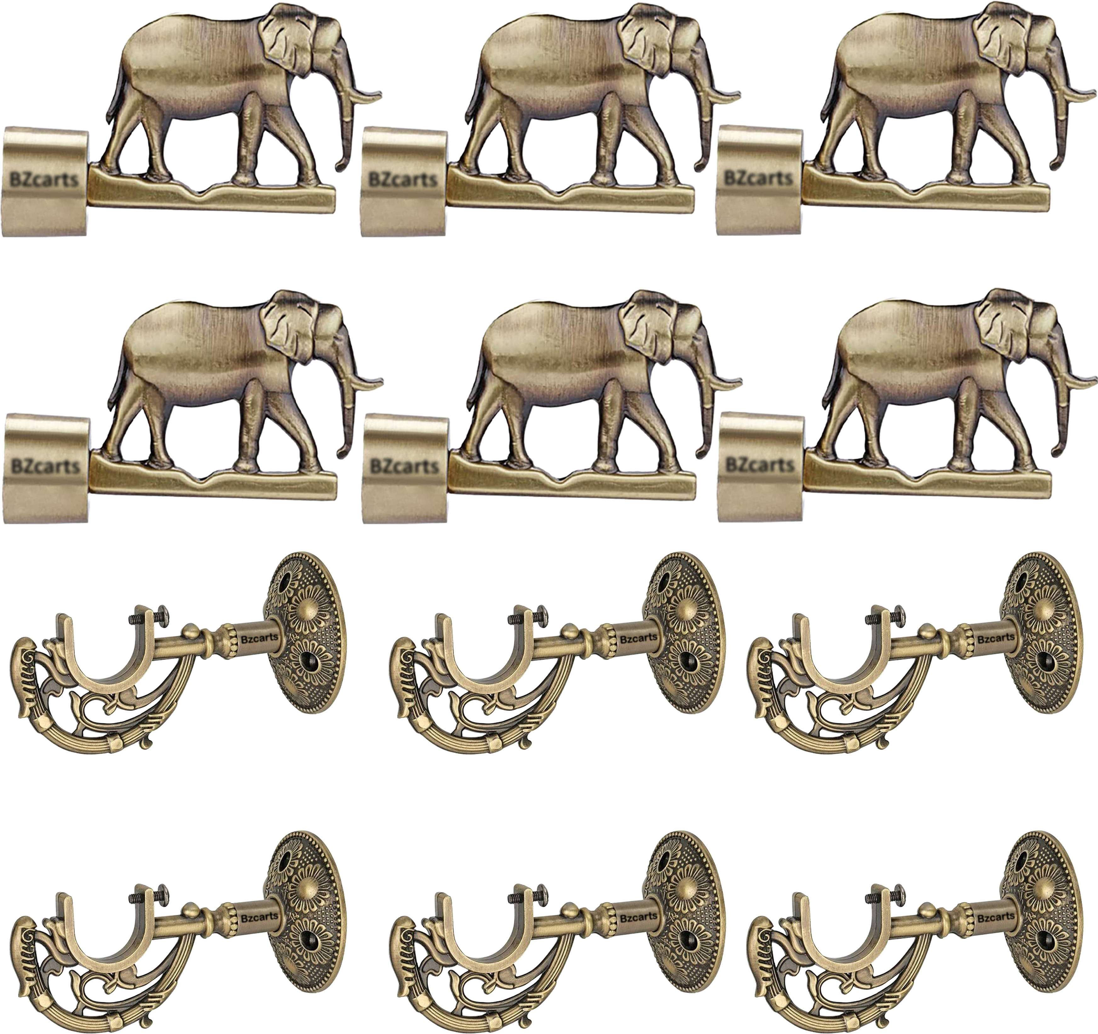 Bzcarts Beige Aluminium Double Rod Bracket ( Pack of 3 ) Bzcarts Beige Aluminium Double Rod Bracket ( Pack of 3 )
