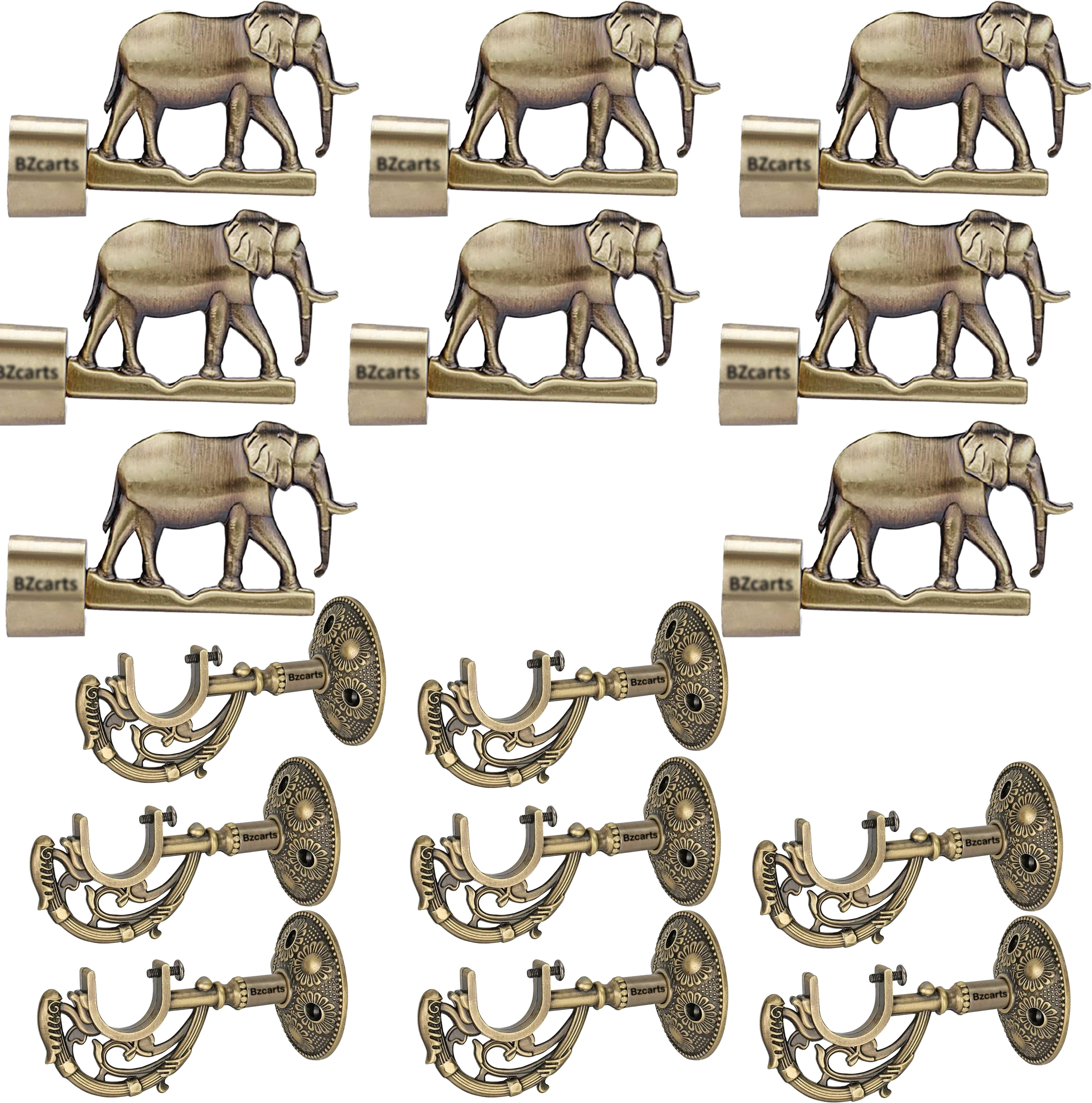     			Bzcarts Beige Aluminium Double Rod Bracket ( Pack of 4 )