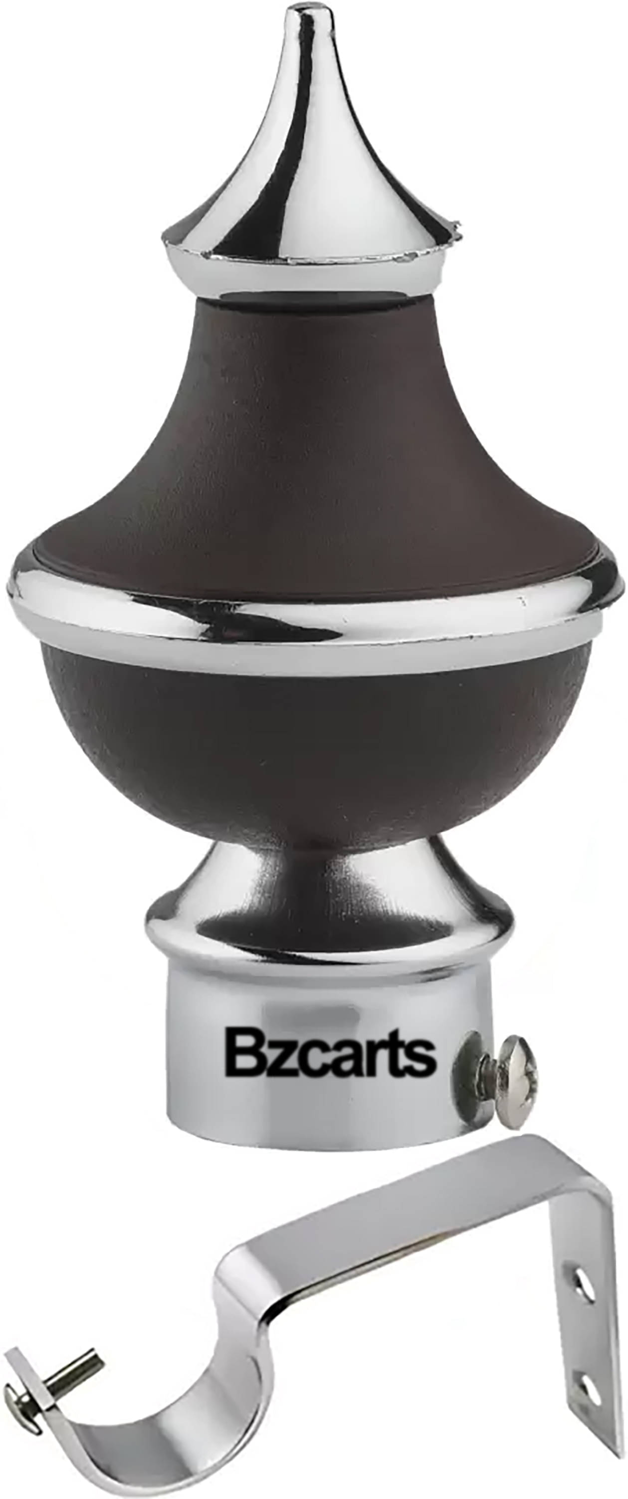 Bzcarts Black Stainless Steel Double Rod Bracket ( Pack of 1 ) Bzcarts Black Stainless Steel Double Rod Bracket ( Pack of 1 )