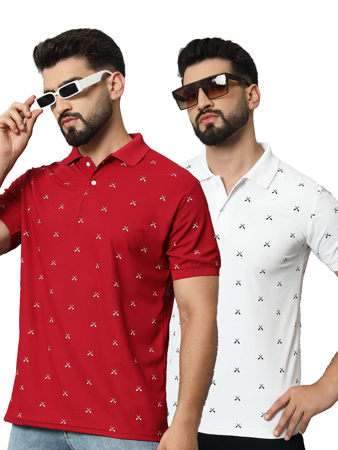 DENNIN Men Cotton Blend Regular Fit Printed Polo T Shirt ( White ) DENNIN Men Cotton Blend Regular Fit Printed Polo T Shirt ( White )