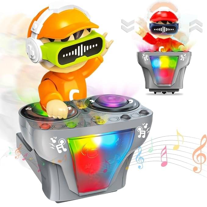     			DJ Dancing Musical Robot Toy for Kids | Rocking Bump & Go Action with Sound, Music, LED Lights | Battery Operated Toy for Toddlers | Fun Birthday Gift for Boys & Girls – Multicolor