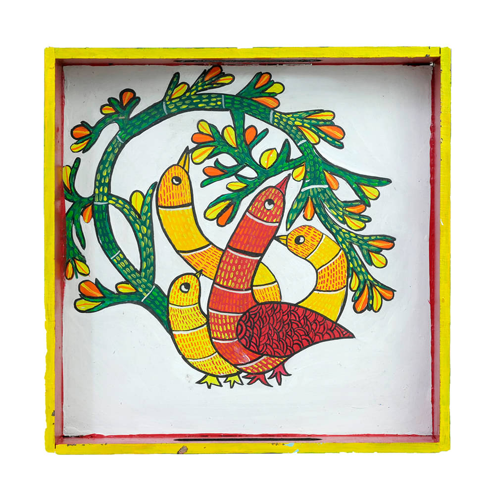     			Decorative Multipurpose Tray - Exclusive hand-painted in Gond art by Penkraft
