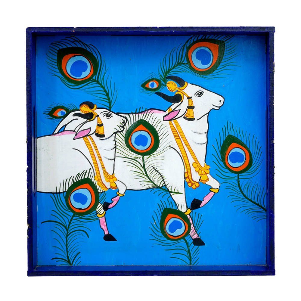 Decorative Multipurpose Tray - Exclusive hand-painted in Pichwai Painting by Penkraft Decorative Multipurpose Tray - Exclusive hand-painted in Pichwai Painting by Penkraft