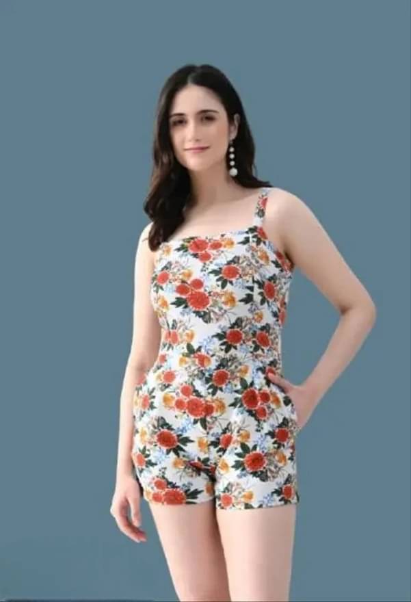 Divine Bezz Women Cotton Blend Printed A-line Dress ( White ) Divine Bezz Women Cotton Blend Printed A-line Dress ( White )