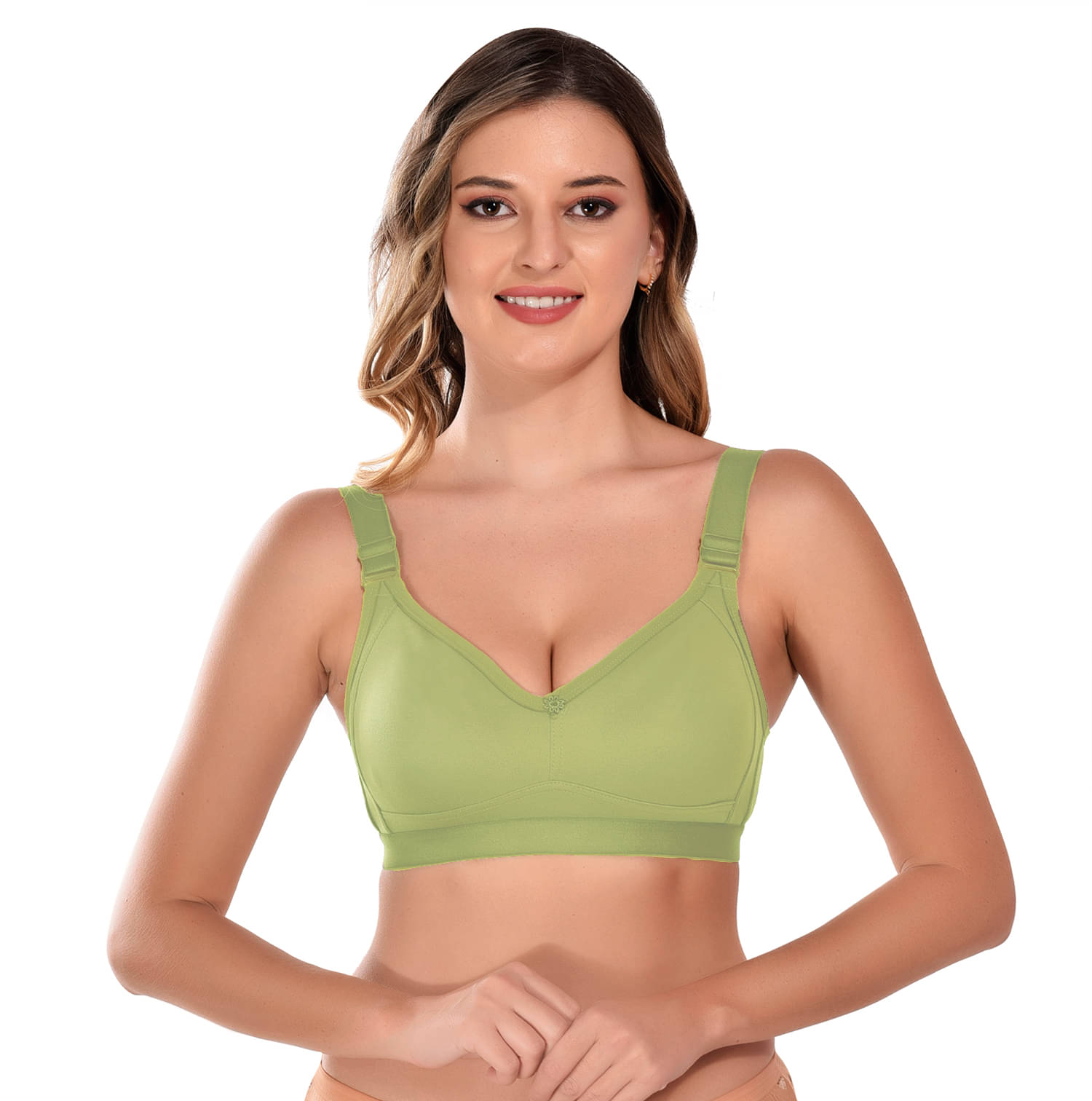 Elina Pack of 1 Cotton Non Padded Minimizer Bra For Women ( Lime Green )     			Elina Pack of 1 Cotton Non Padded Minimizer Bra For Women ( Lime Green )