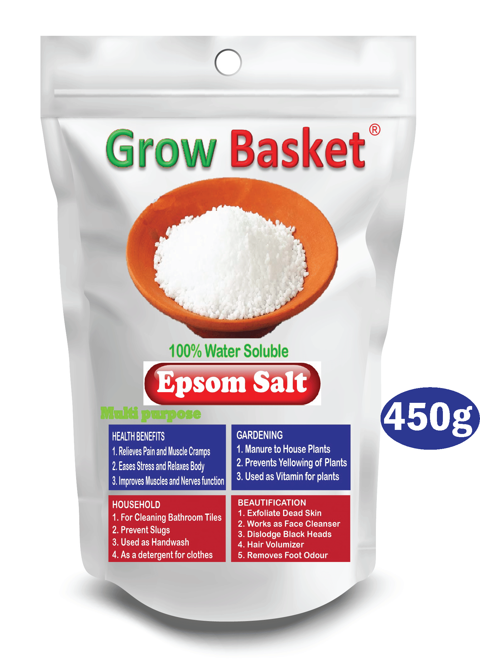     			Epsom Salt for Plants | 100% Natural  Fertilizer | Improves Growth, Flowering & Greening | Safe for All Garden Plants |
