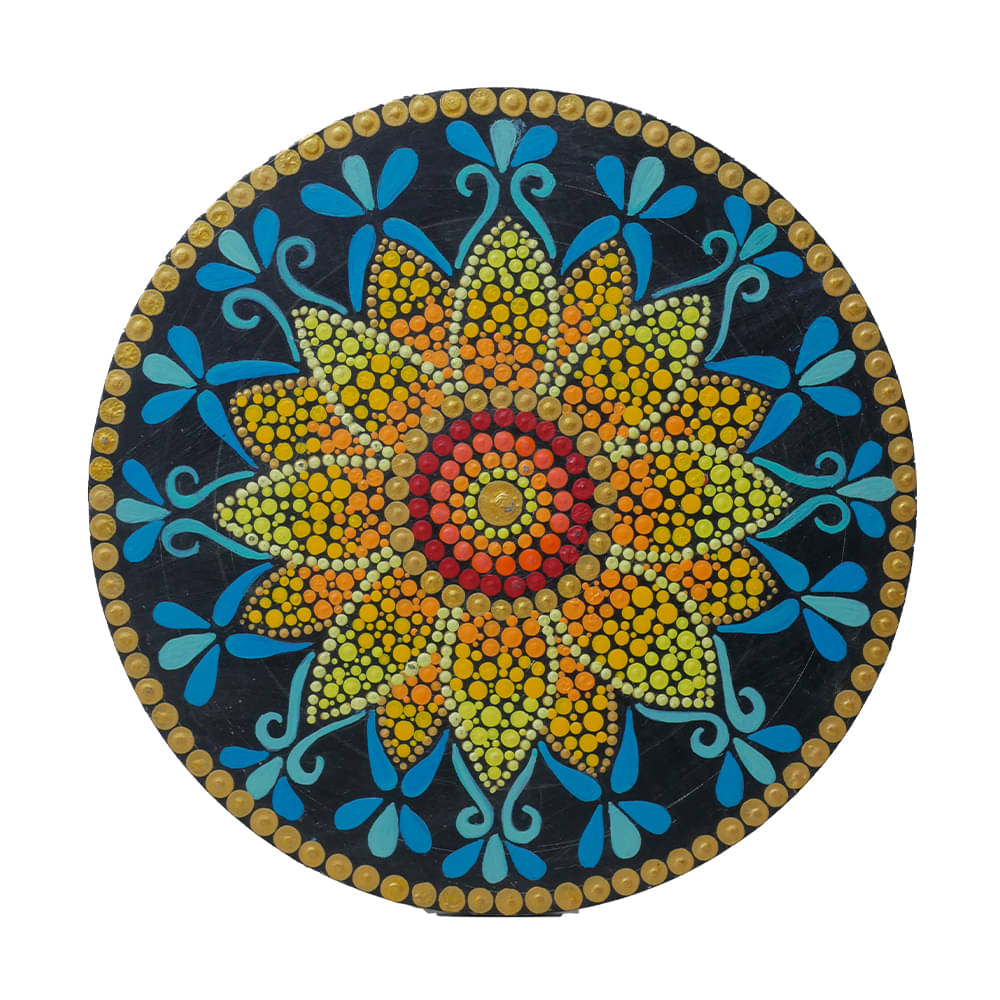     			Exclusively hand-painted  Dot Mandala art  on Round MDF-2 by  Penkraft