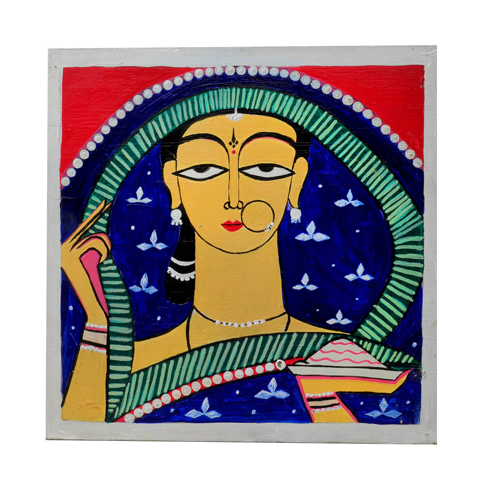    			Exclusively hand-painted Kalighat art on square MDF by Penkraft