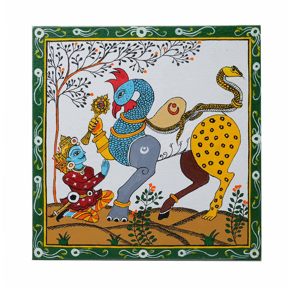 Exclusively hand-painted Pattachitra art on Canvas by Penkraft Exclusively hand-painted Pattachitra art on Canvas by Penkraft