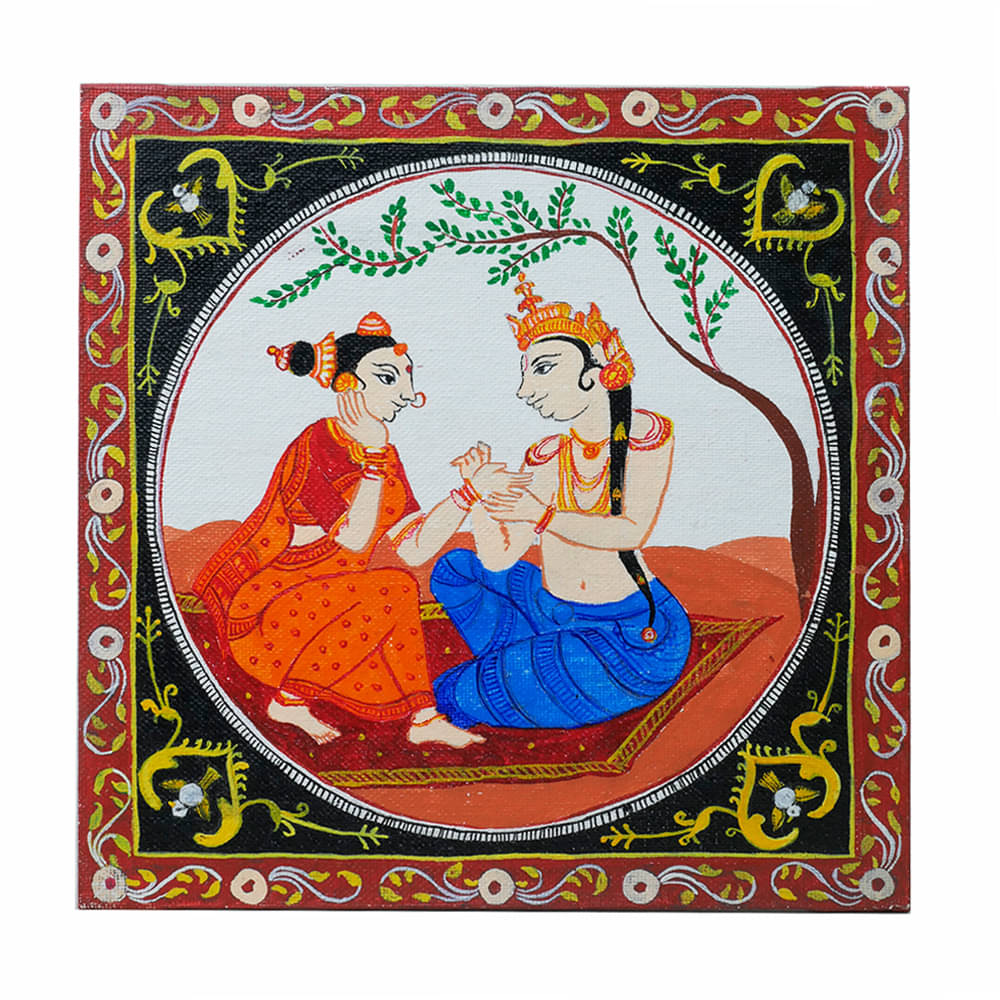 Exclusively hand-painted Pattachitra art on Canvas by Penkraft Exclusively hand-painted Pattachitra art on Canvas by Penkraft