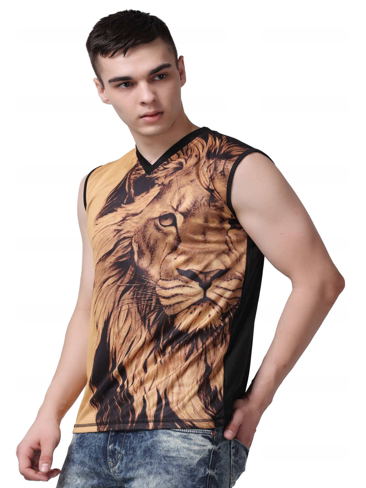 FLIRTY SOUL Pack of 1 Polyester Gym Vest For Men ( Multicolor ) FLIRTY SOUL Pack of 1 Polyester Gym Vest For Men ( Multicolor )
