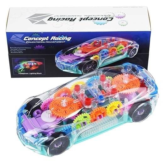 Freedy 3D Concept Super Transparent Car Toy for Kids 360 Degree Rotation Sound & Lights  (Multicolor)     			Freedy 3D Concept Super Transparent Car Toy for Kids 360 Degree Rotation Sound & Lights  (Multicolor)