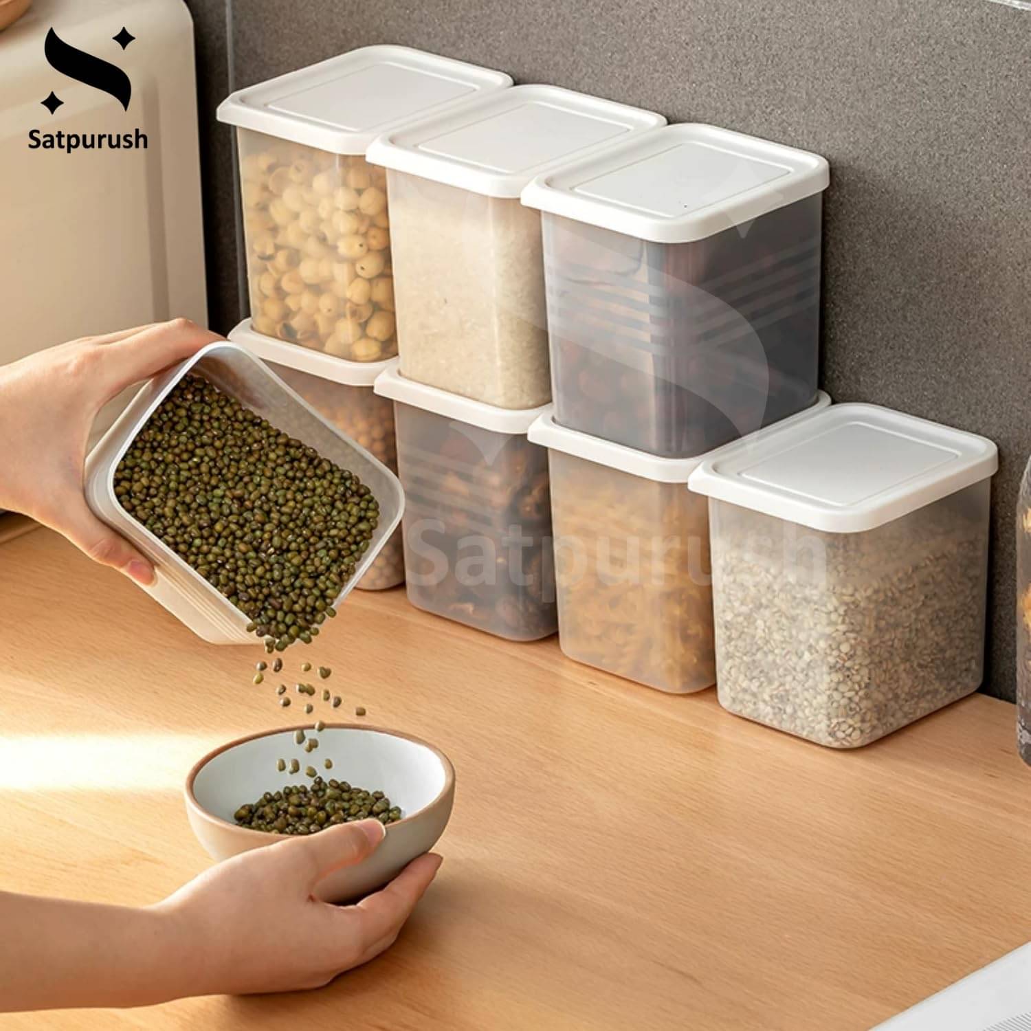     			Fridge Storage Boxes (Pack of 6) Freezer & Refrigerator Organizer Containers Kitchen Storage Container Set Kitchen Accessories Items for Home 1200 ml Food Storage Box, Plastic, White