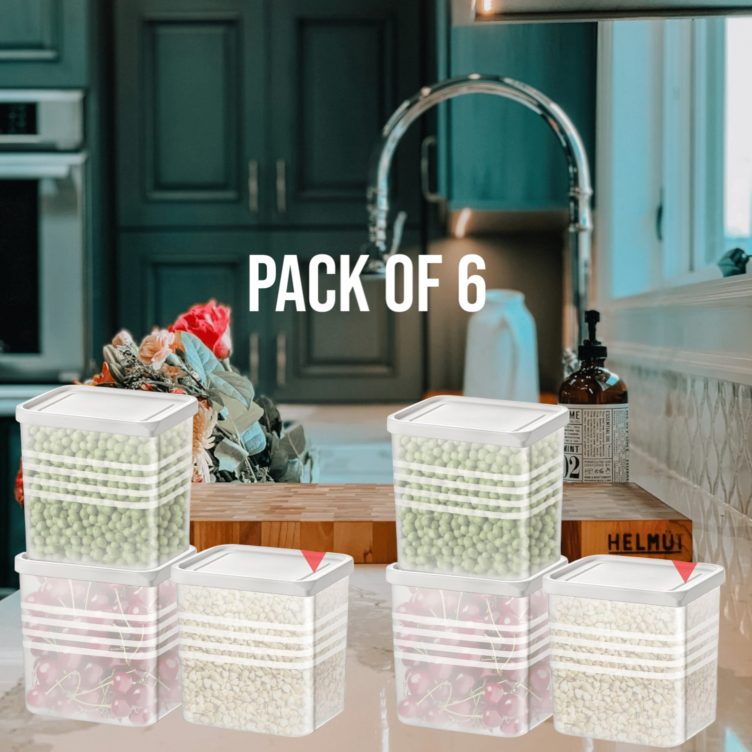 Fridge Storage Boxes (Pack of 6) Freezer & Refrigerator Organizer Containers Kitchen Storage Container Set Kitchen Accessories Items for Home 1200 ml Food Storage Box, Plastic, White Fridge Storage Boxes (Pack of 6) Freezer & Refrigerator Organizer Containers Kitchen Storage Container Set Kitchen Accessories Items for Home 1200 ml Food Storage Box, Plastic, White