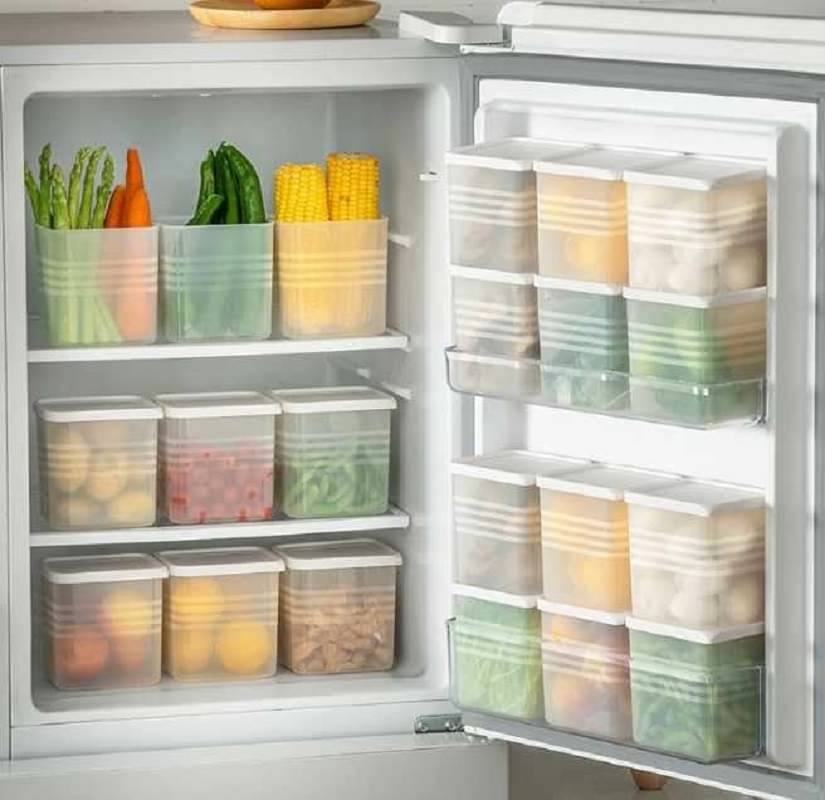 Fridge Storage Boxes (Pack of 6) Freezer & Refrigerator Organizer Containers Kitchen Storage Container Set Kitchen Accessories Items for Home 1200 ml Food Storage Box, Plastic, White Fridge Storage Boxes (Pack of 6) Freezer & Refrigerator Organizer Containers Kitchen Storage Container Set Kitchen Accessories Items for Home 1200 ml Food Storage Box, Plastic, White