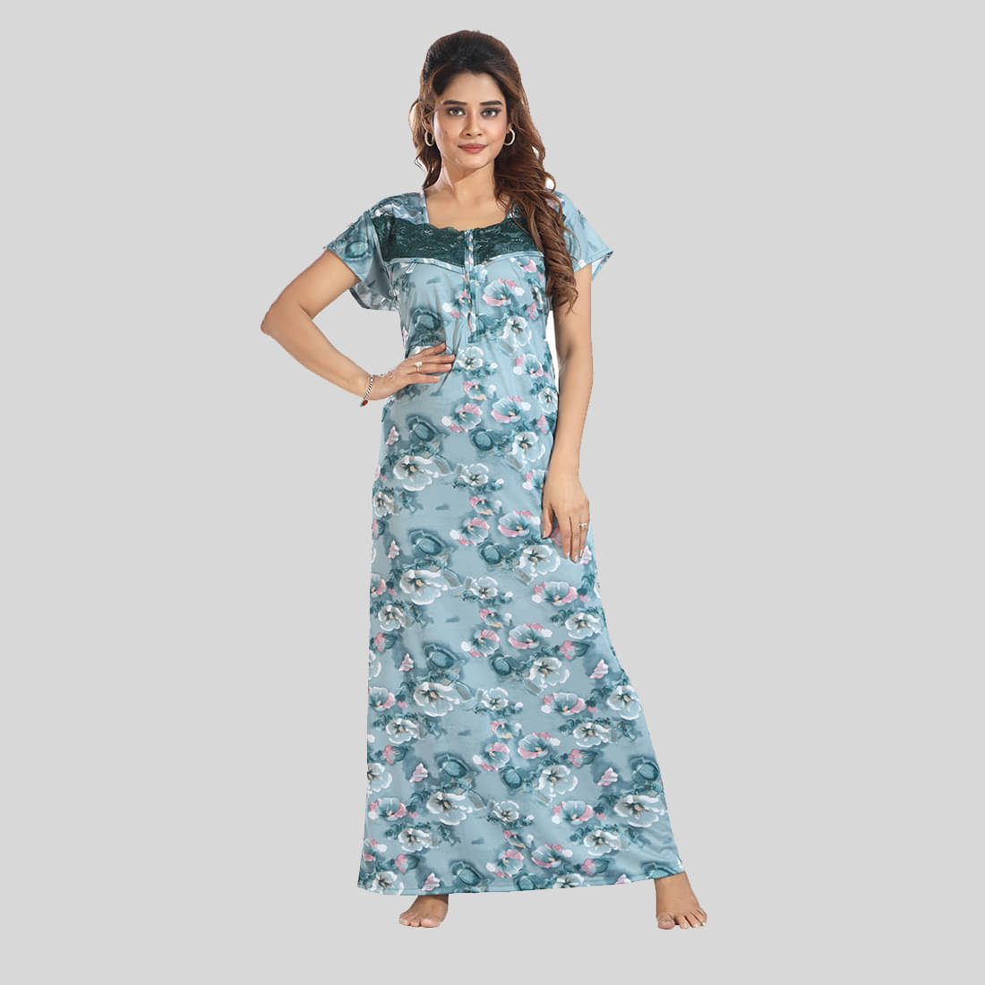 Gutthi Pink Hosiery Women's Nightwear Nighty & Night Gowns ( Pack of 1 ) Gutthi Pink Hosiery Women's Nightwear Nighty & Night Gowns ( Pack of 1 )
