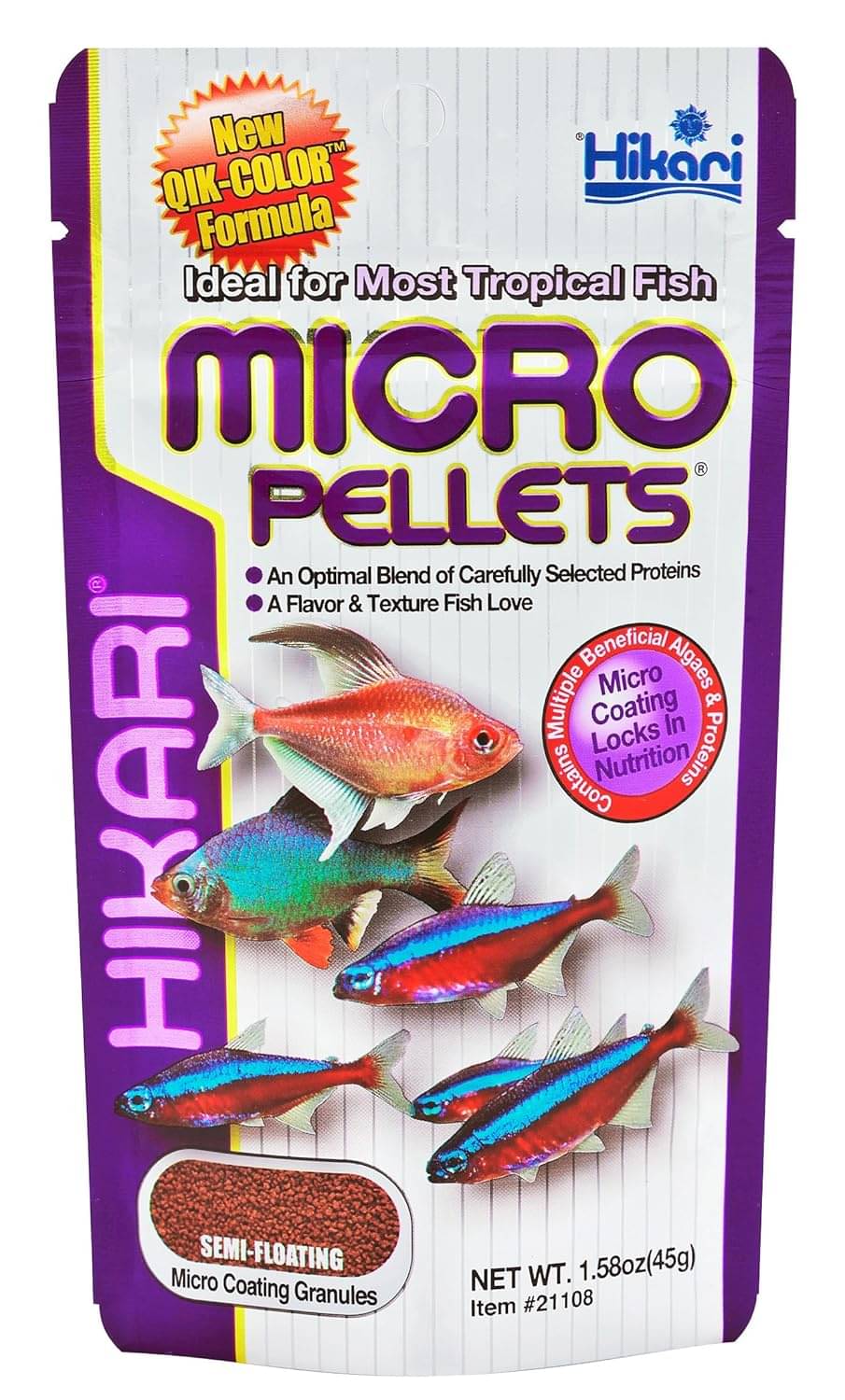 Hikari Usa Inc Ahk21108 Tropical Fish Micropellets 45Gm. - All Life Stages     			Hikari Usa Inc Ahk21108 Tropical Fish Micropellets 45Gm. - All Life Stages