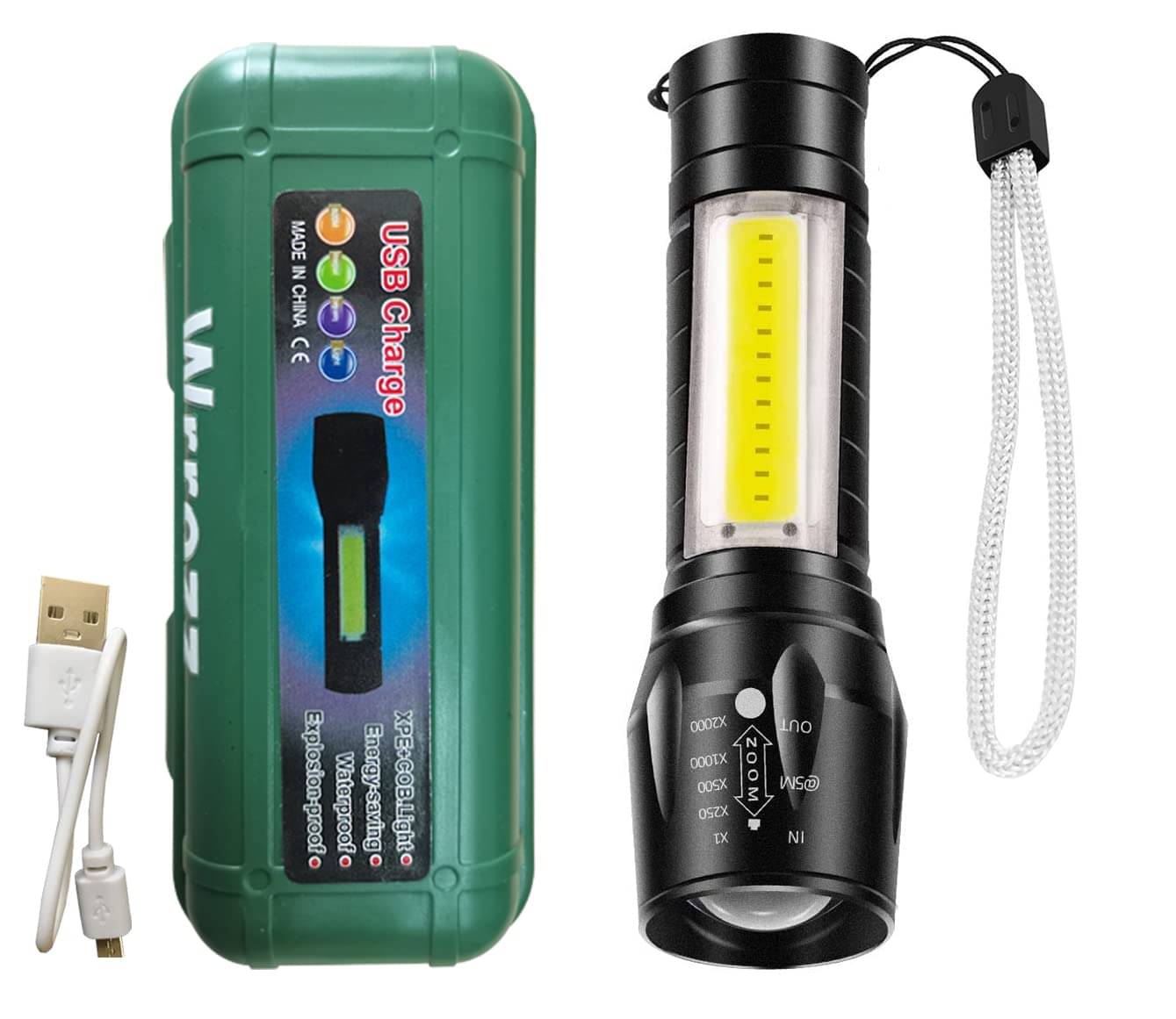     			J.O - 3W Rechargeable Flashlight Torch ( Pack of 1 )