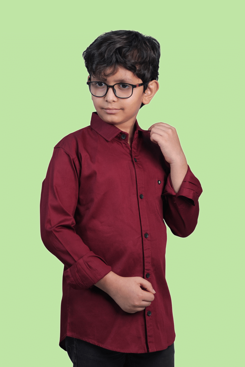 JABAK CREATION Pack of 1 Boys Cotton Blend Full Sleeves Shirt ( Red ) JABAK CREATION Pack of 1 Boys Cotton Blend Full Sleeves Shirt ( Red )