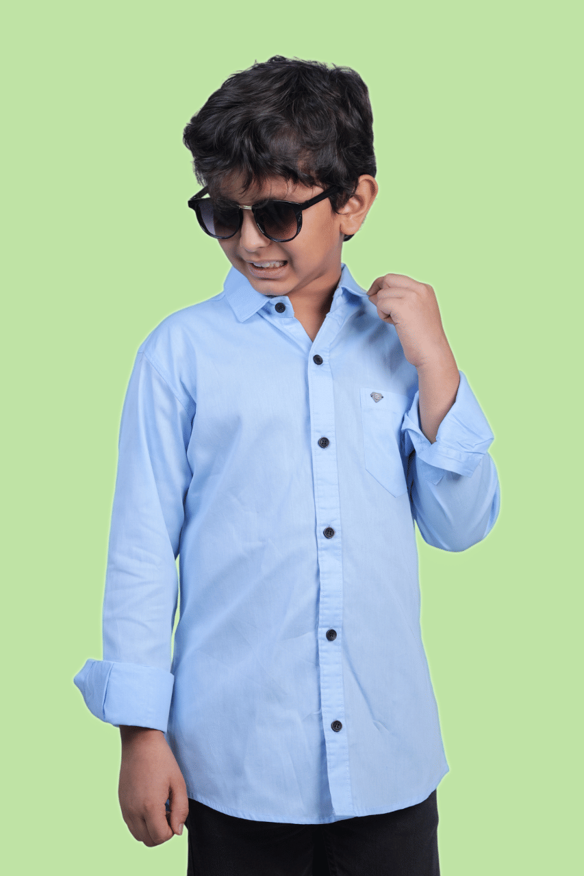     			JABAK CREATION Pack of 1 Boys Cotton Blend Full Sleeves Shirt ( Sky Blue )