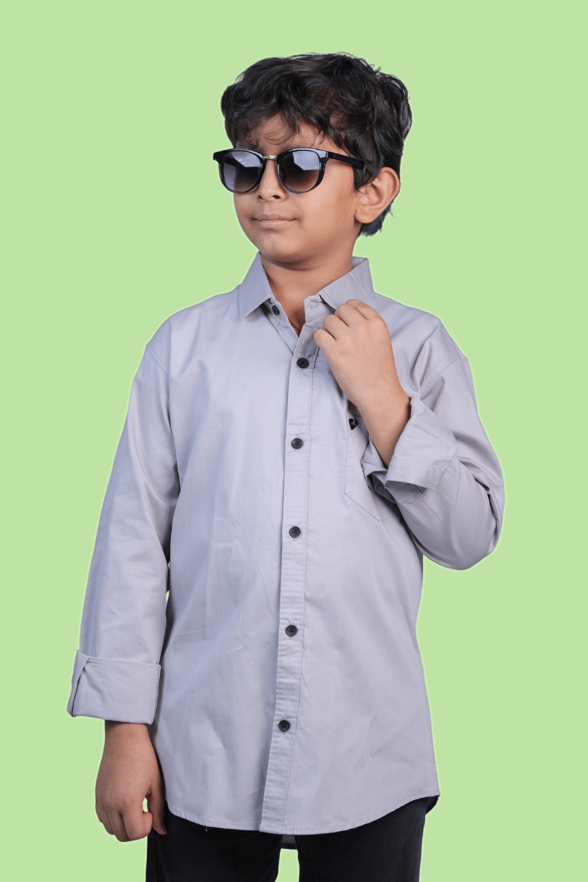     			JABAK CREATION Pack of 1 Boys Cotton Blend Full Sleeves Shirt ( Grey )