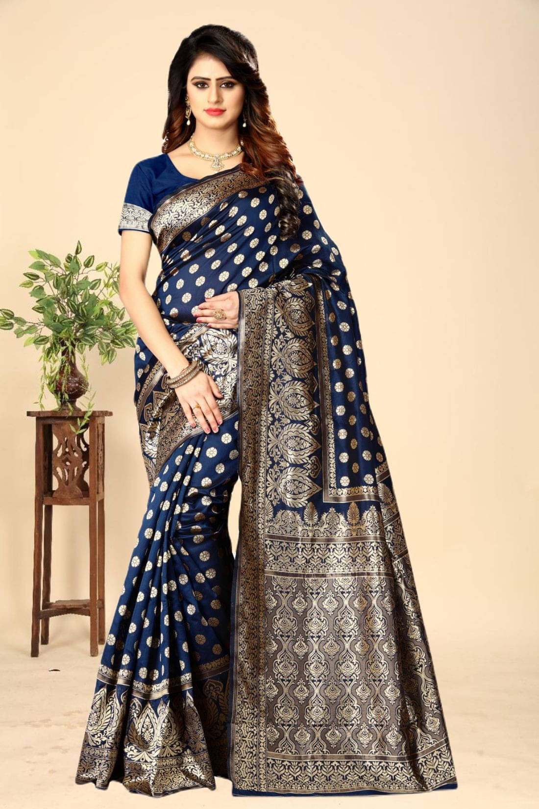 Kevami Fashion Art Silk Woven Banarasi saree With Unstitched Blouse Piece ( Blue ) Kevami Fashion Art Silk Woven Banarasi saree With Unstitched Blouse Piece ( Blue )