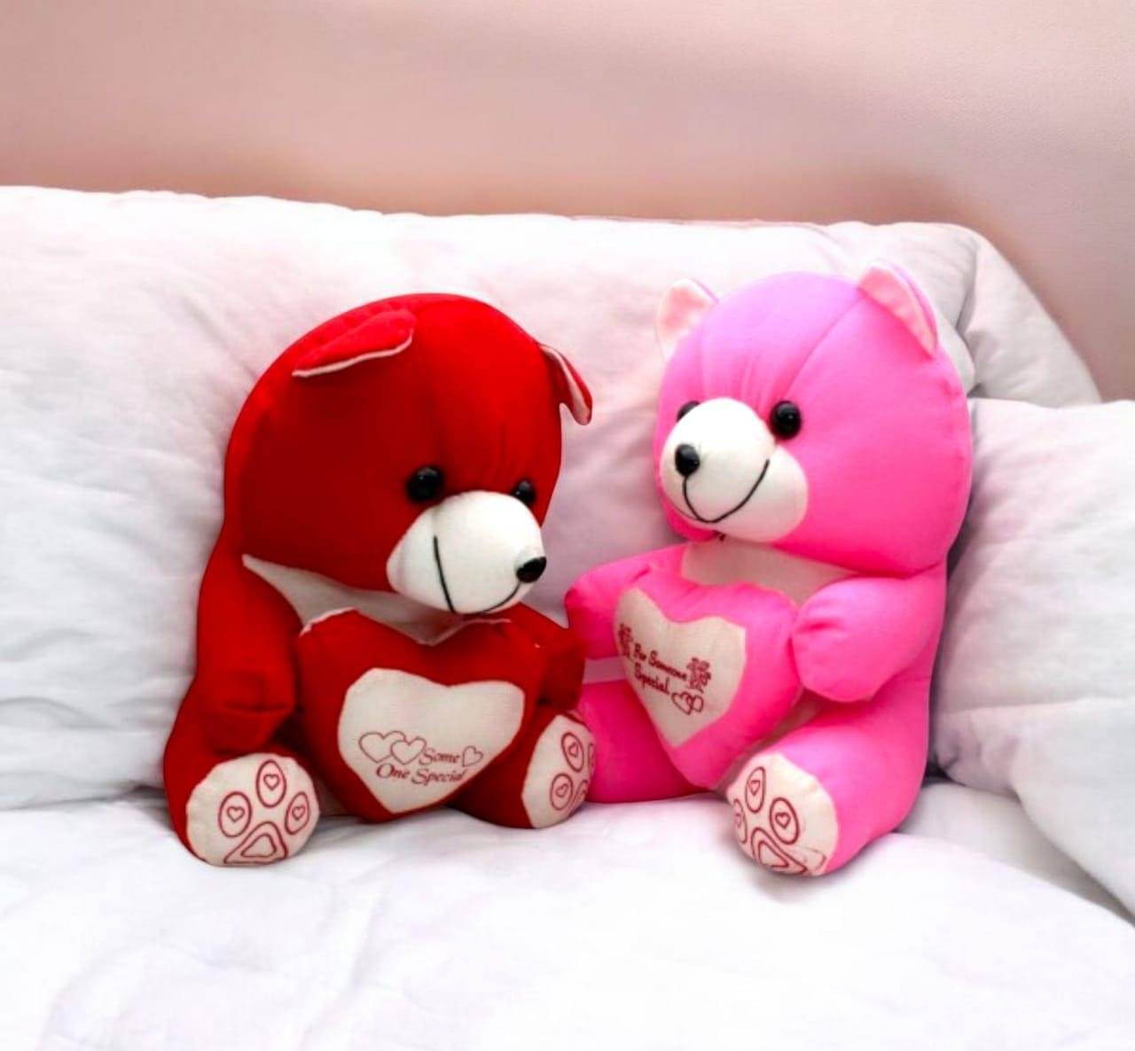     			LAZYwindow Soft Cute Teddy Bear - Perfect gift for Birthday, Valentines Day & more | (35 cm) Multicolor (Pack of 2)