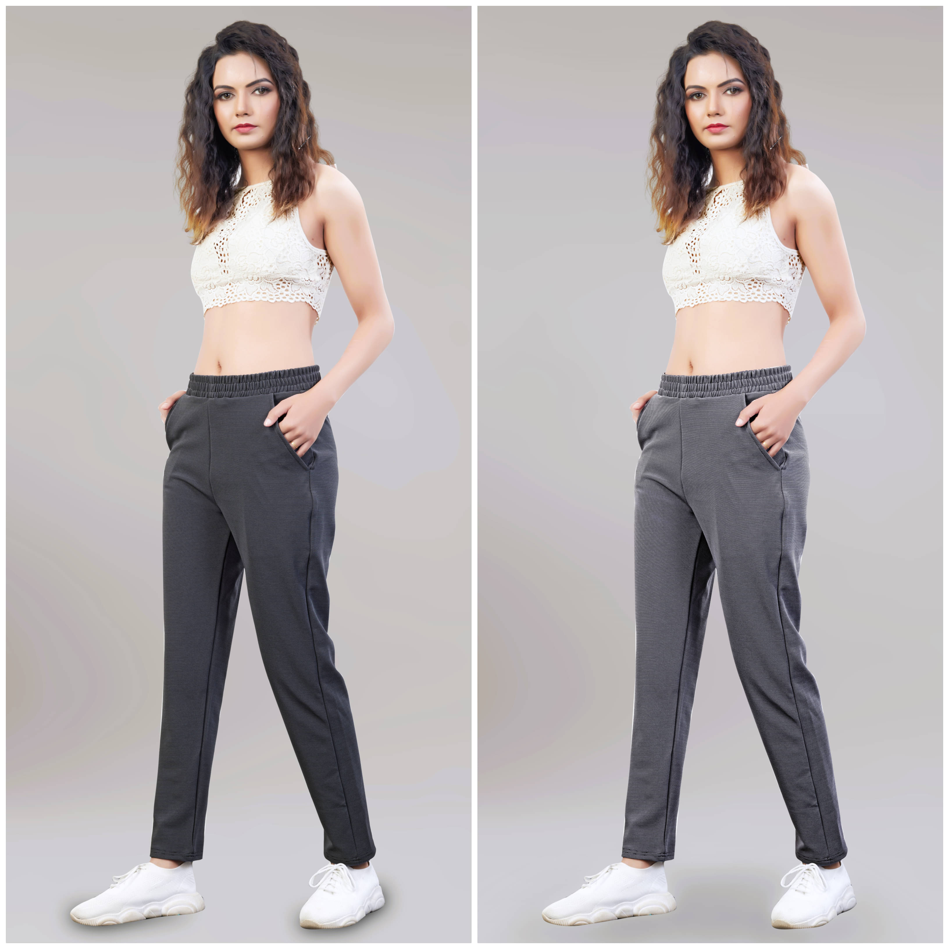     			Leewan Women Cotton Straight Pant ( Light Grey )