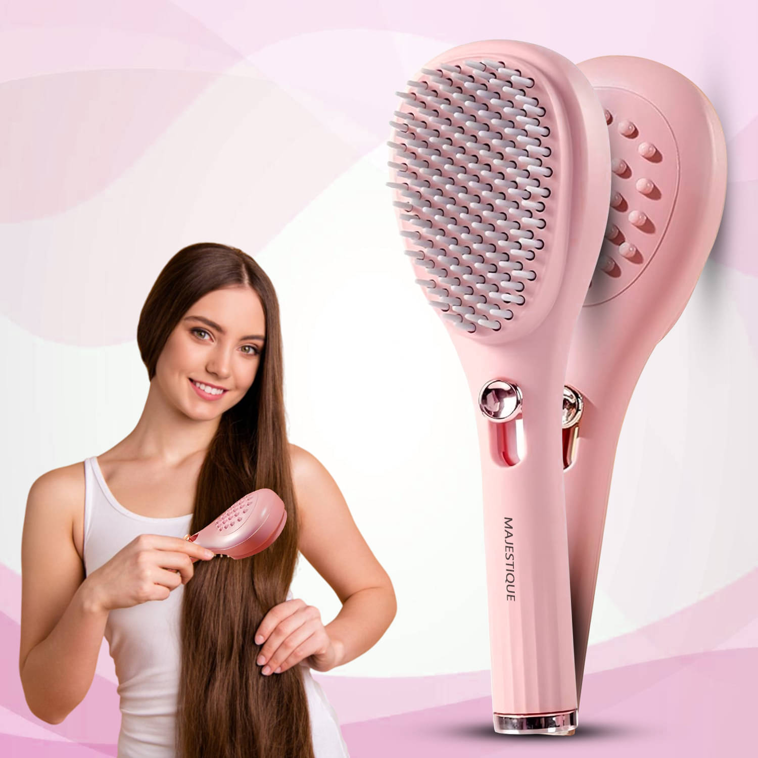     			MAJESTIQUE Flat Brush For All Hair Types ( Pack of 1 )