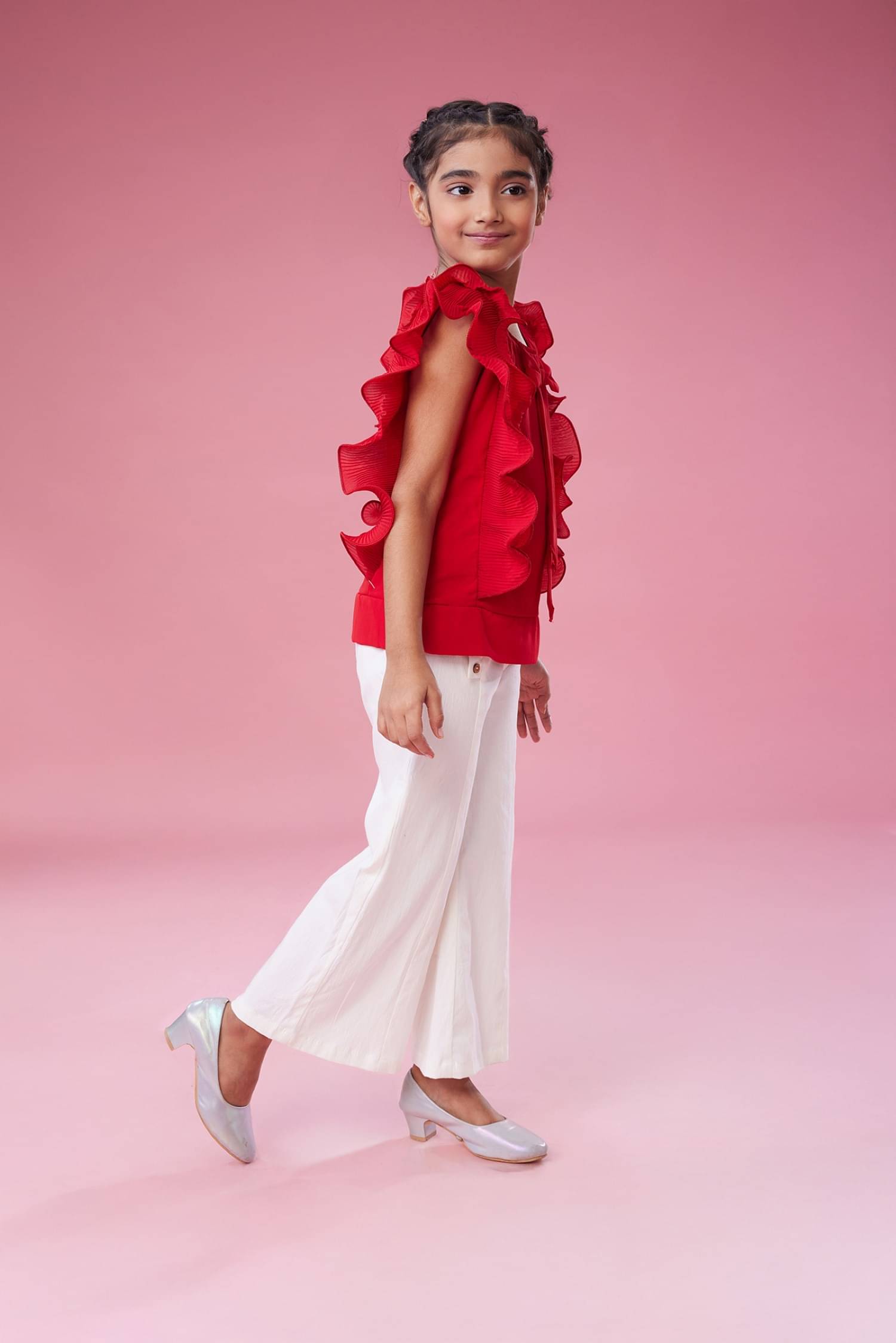     			MASTARANG Pack of 1 Girls Georgette Top ( Red )