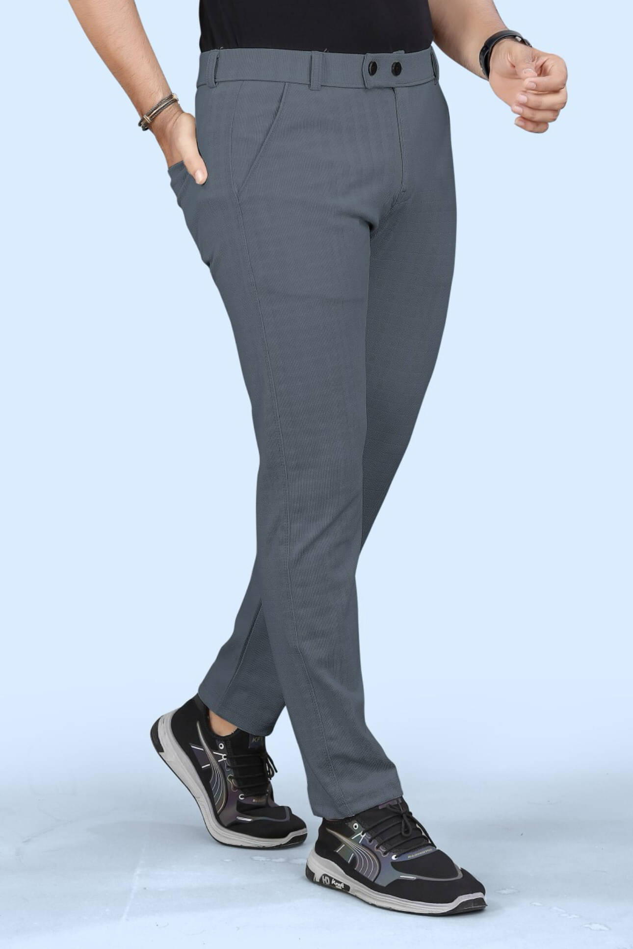     			MENTIFIC Regular Flat Men's Formal Trouser - Grey ( Pack of 1 )