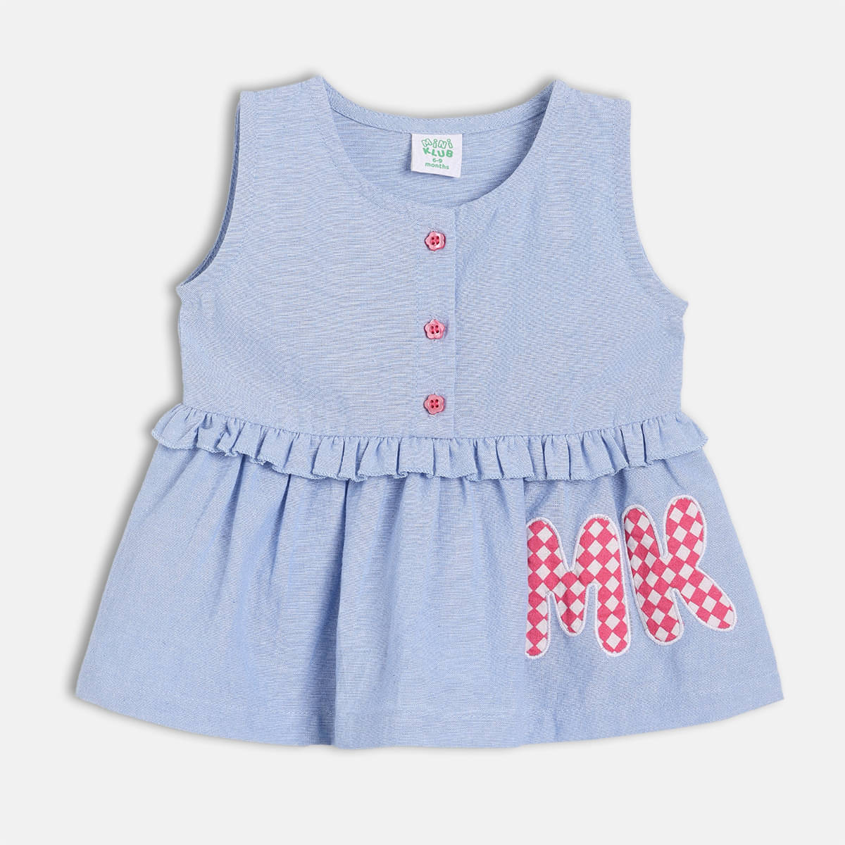     			MINI KLUB Cotton Blend Frock For Girls ( Pack of 1 , Blue )