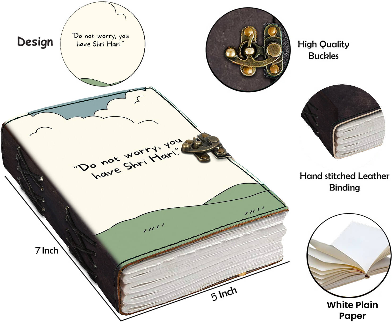 MR KRAFT Designer Leather journal with 200 pages A5 size A5 Journal UNRULED 200 Pages (multicolor 06) MR KRAFT Designer Leather journal with 200 pages A5 size A5 Journal UNRULED 200 Pages (multicolor 06)