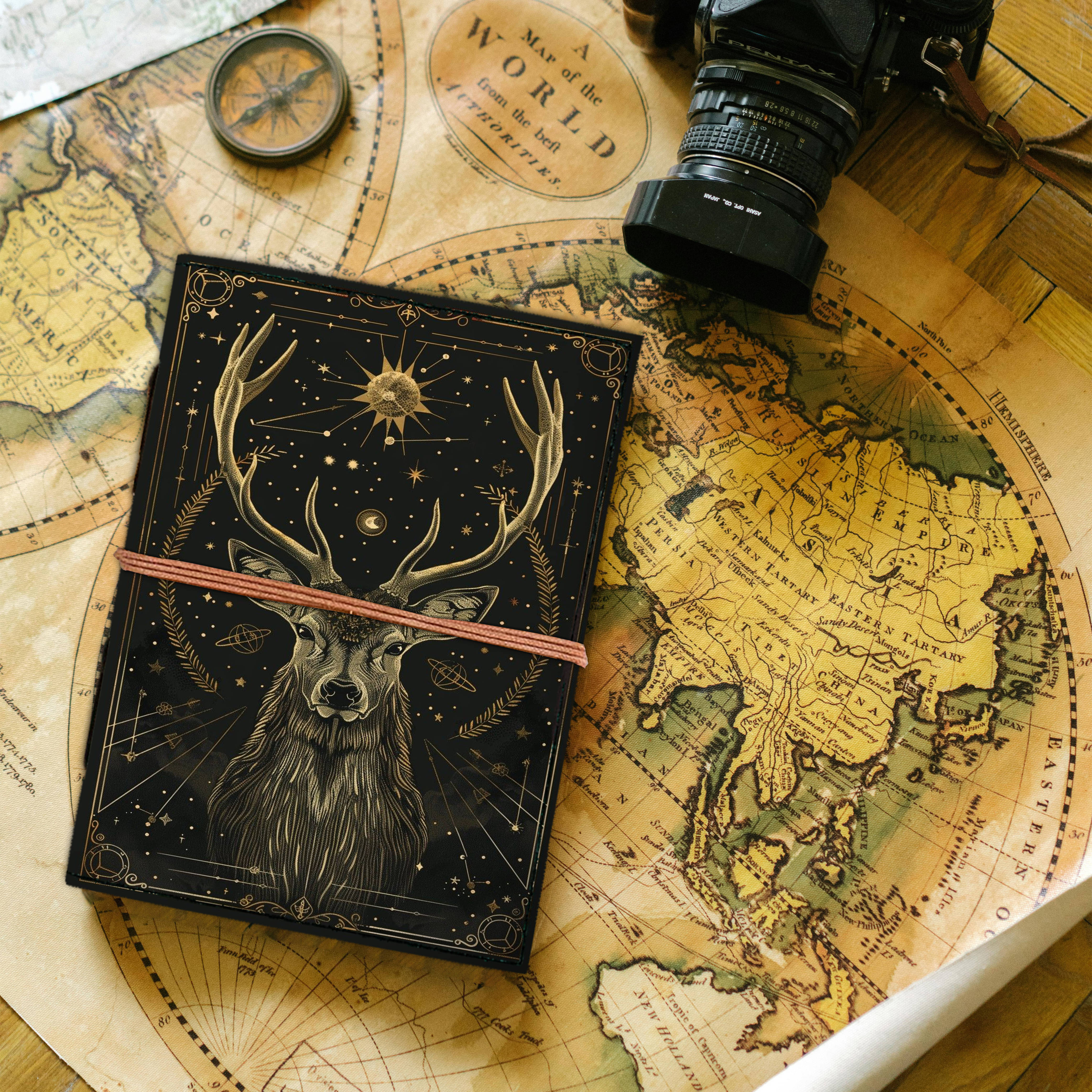     			MR KRAFT Designer leather journal with thread lock pattern 200 pages 5*7 inches t-031 A5 Diary UNRULED 200 Pages (multicolor 31)