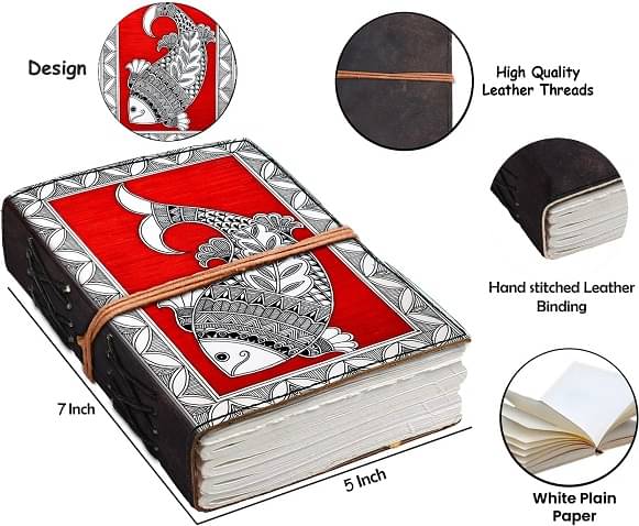MR KRAFT Designer printed leather journal with antique thread binding A5 Diary unruled 200 Pages (multicolor 09) MR KRAFT Designer printed leather journal with antique thread binding A5 Diary unruled 200 Pages (multicolor 09)