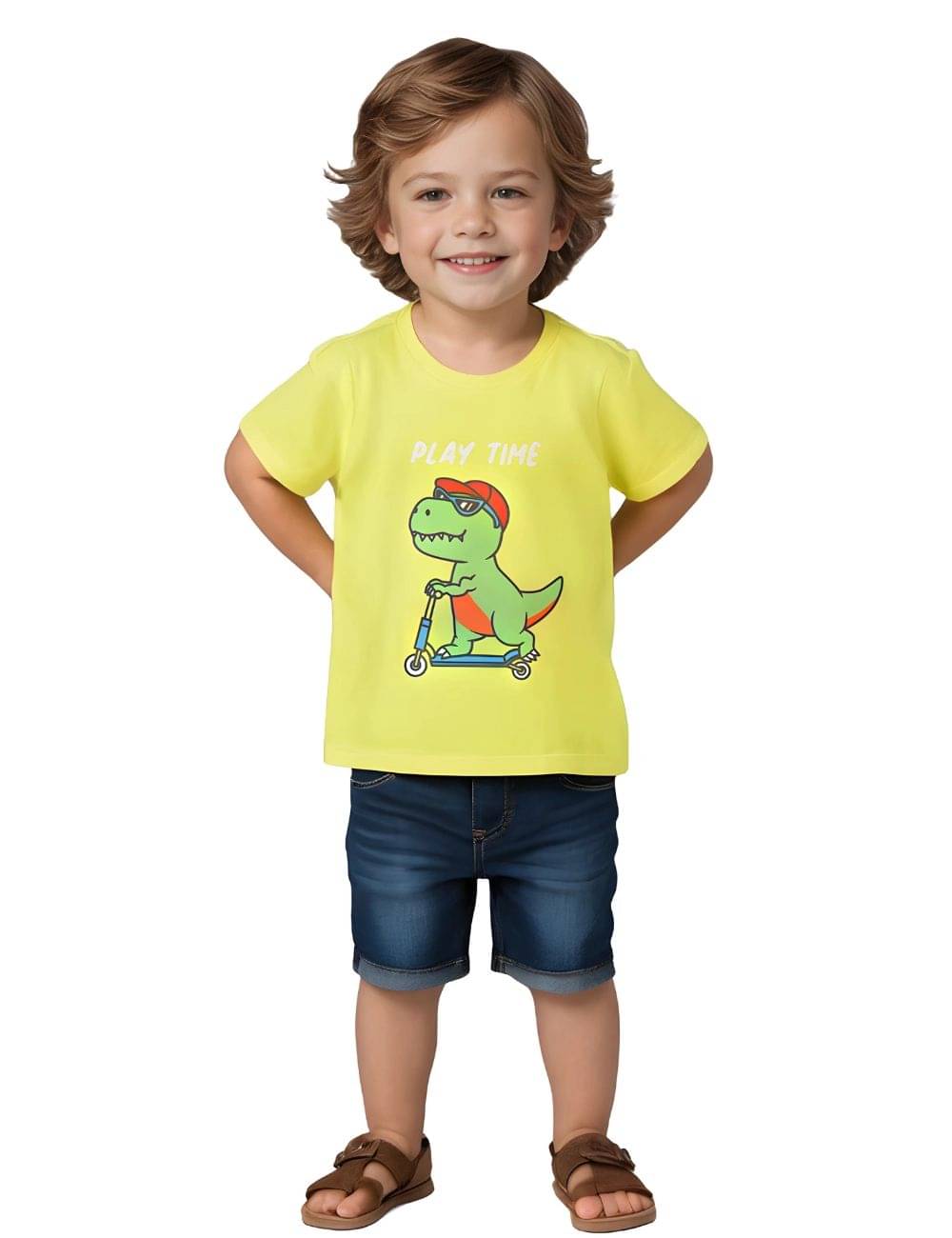     			Mijoosh Pack of 1 Boys Cotton T-Shirt ( Lime Green )